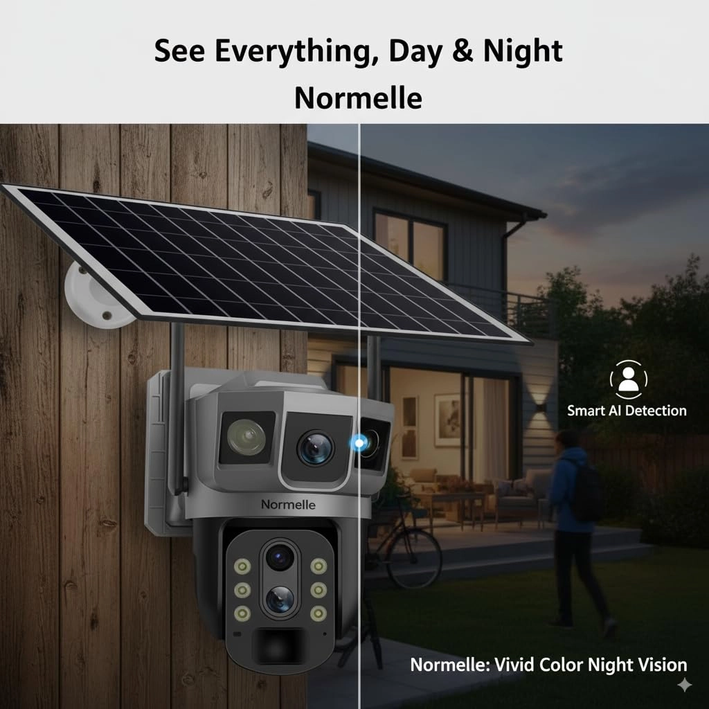 4g Solar Security Camera - 4MP Dual-Lens 4G Solar Powered