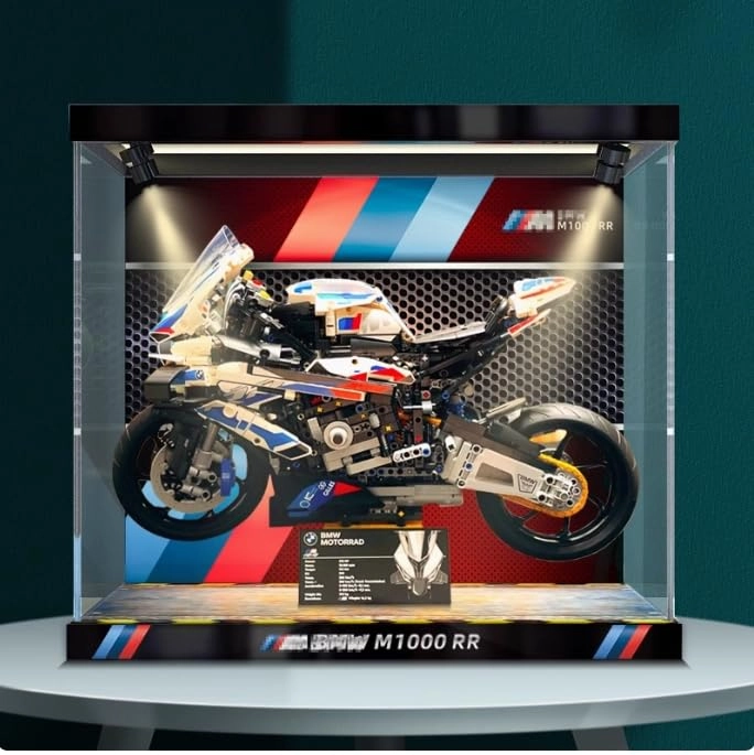 Clear Acrylic Display Case for LegoTechnic 42130 - 50x20x40cm Background+top Light1