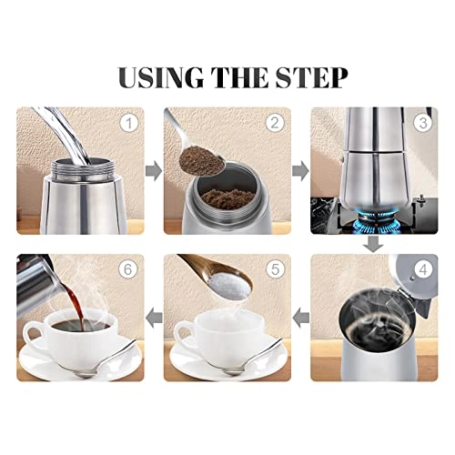 Moka Pot - 300ml Stainless Steel Portable