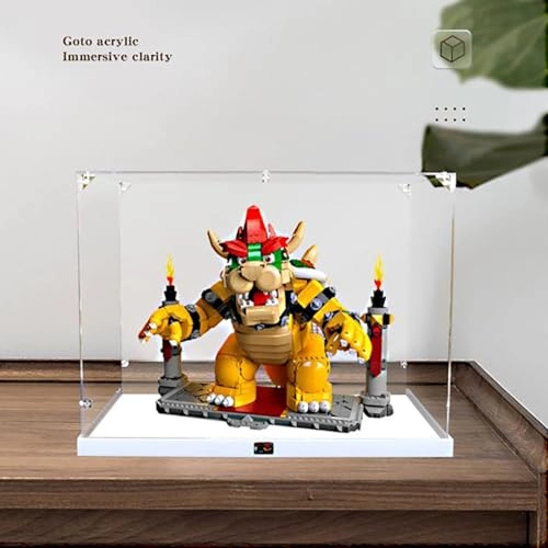 Acrylic Display Case (71411) - 17.7x11.8x13.8 inches White Heightened Base Transparent