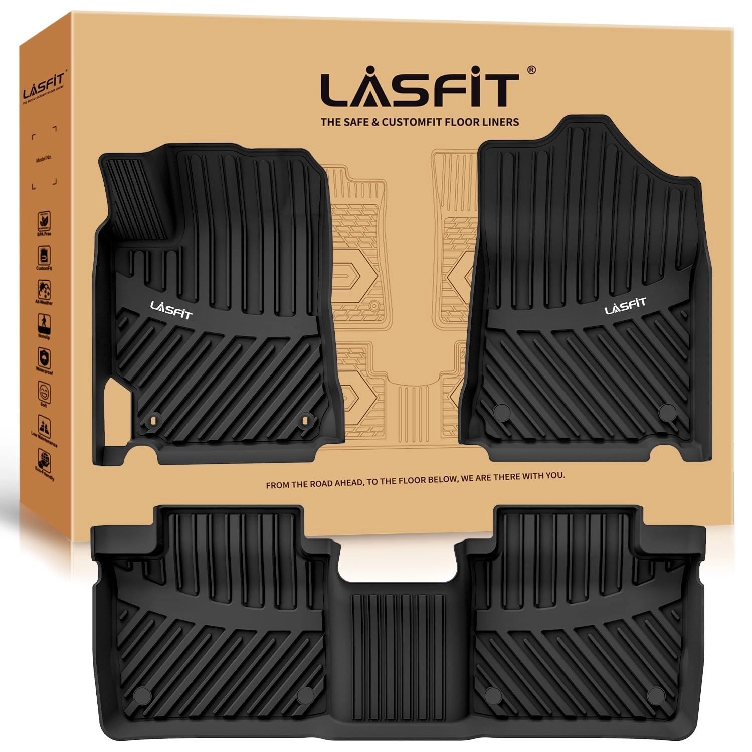 LASFIT Floor Mats - Toyota Camry 2015-2017 1st & 2nd Row