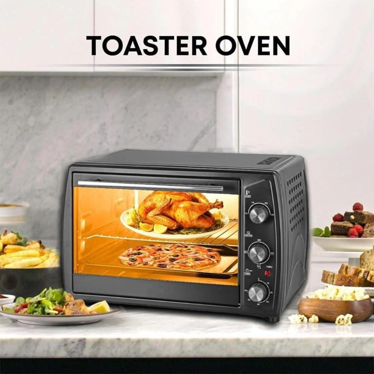 Electric Oven Toaster - Multi-function Bake Grill Roast