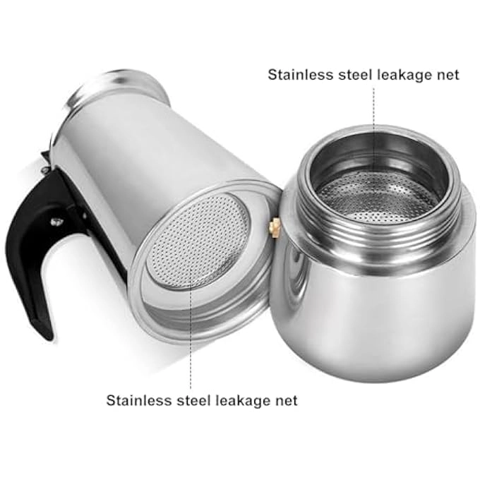 Moka Pot - 6 Cup Stainless Steel Stovetop
