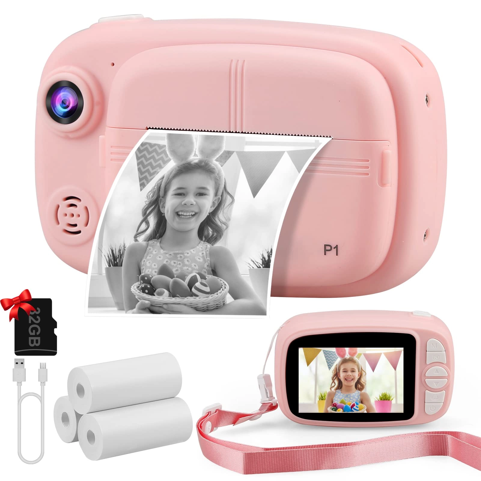 Misilmp Sofortbildkamera Kinder - 3.5 Inch 12MP 1080P