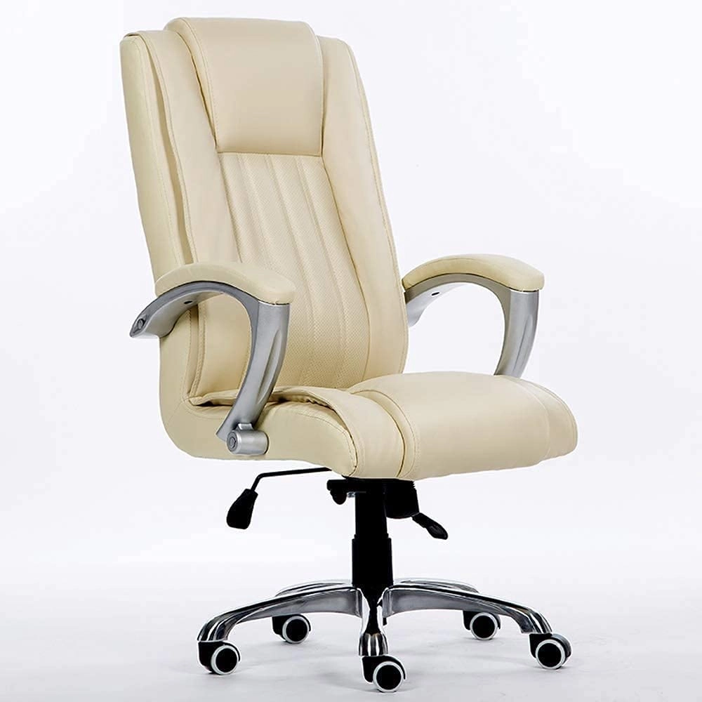 Desk Chair - PU Leather Brown High Back