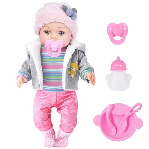 dollbie Realistic Baby Doll - 12 Inch Outfits Feeding Accessories Ages 3+
