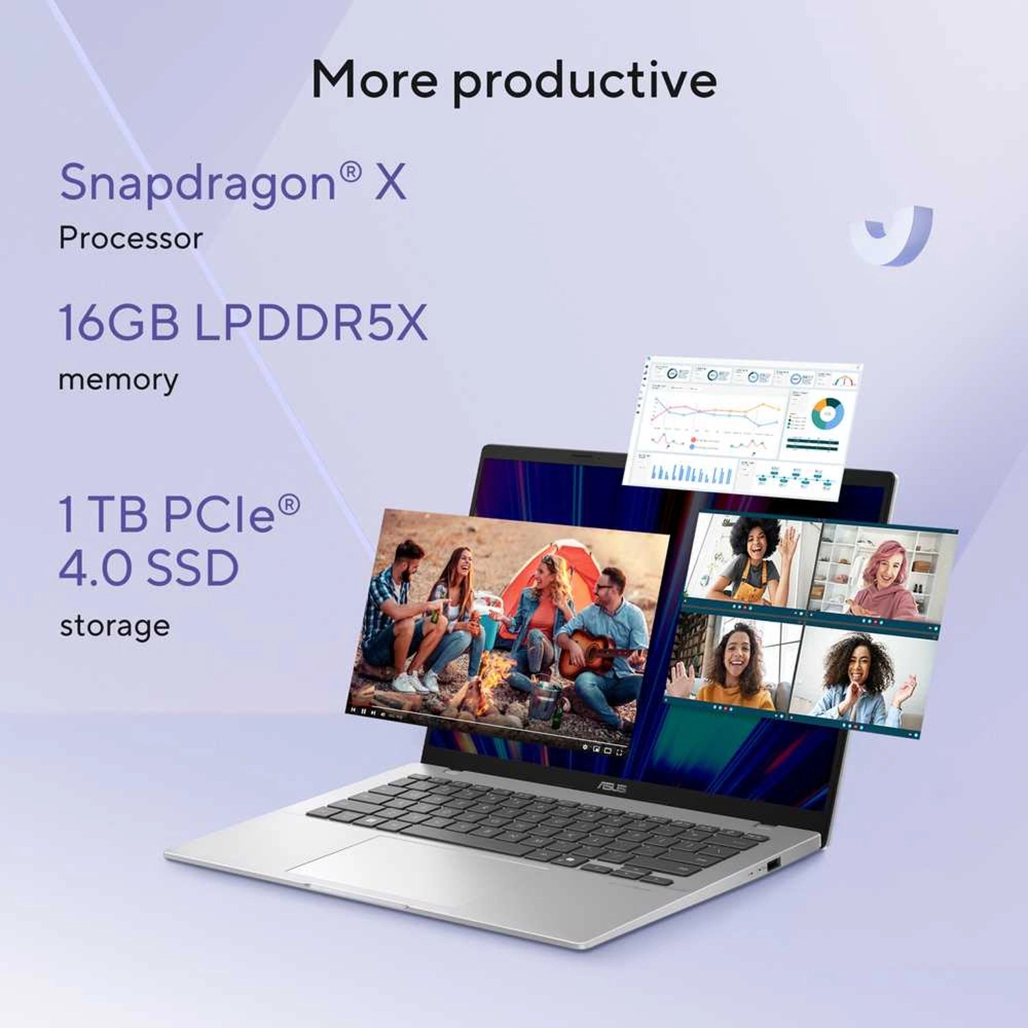 Vivobook 14 X1407QA-LY046W - 14'' Snapdragon X 16GB DDR5 1TB SSD