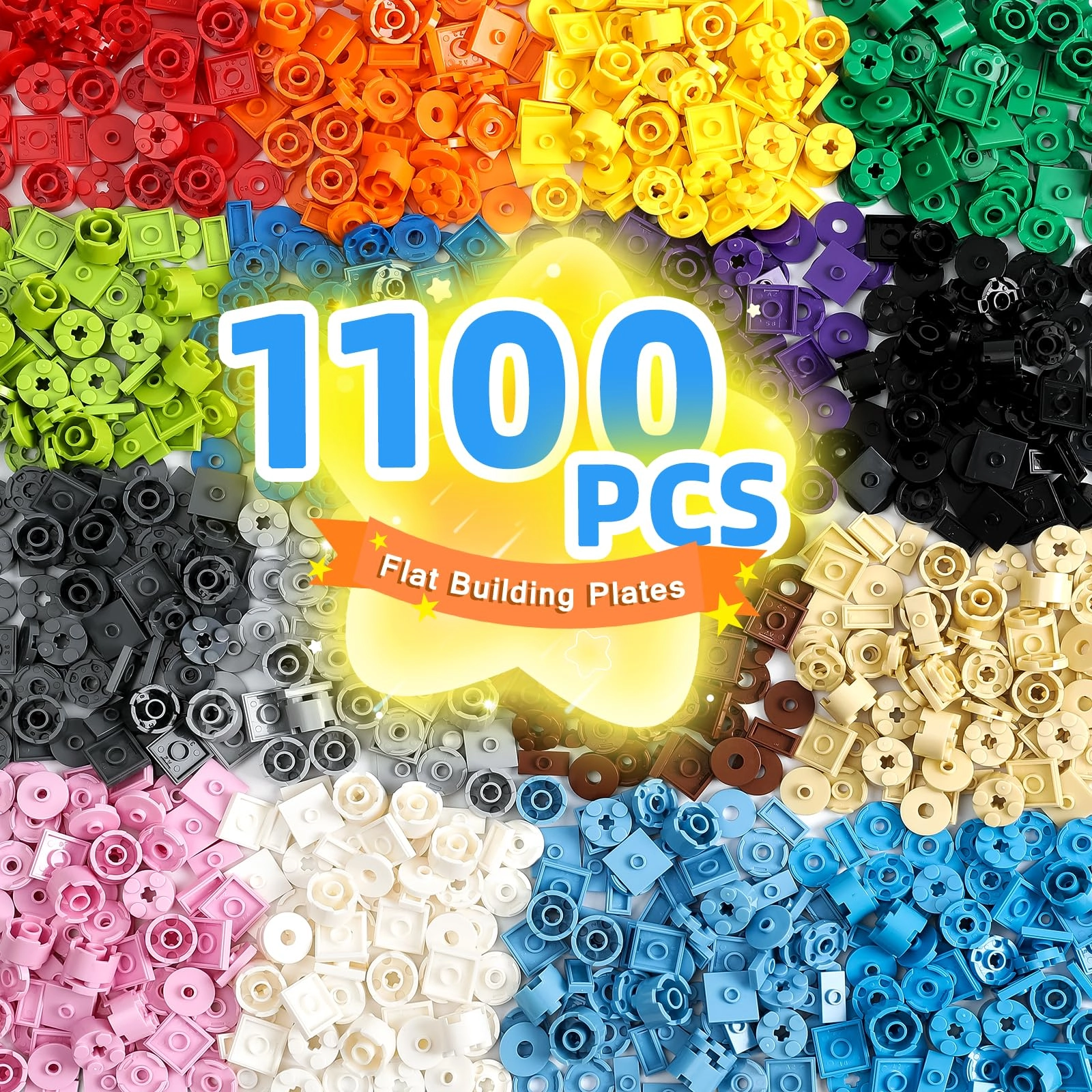 Noorastars Plates and Tiles Set - Building Plates and Tiles Sets 1100pcs
