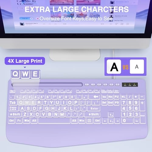 Large Print Backlit Keyboard - Standard Wired