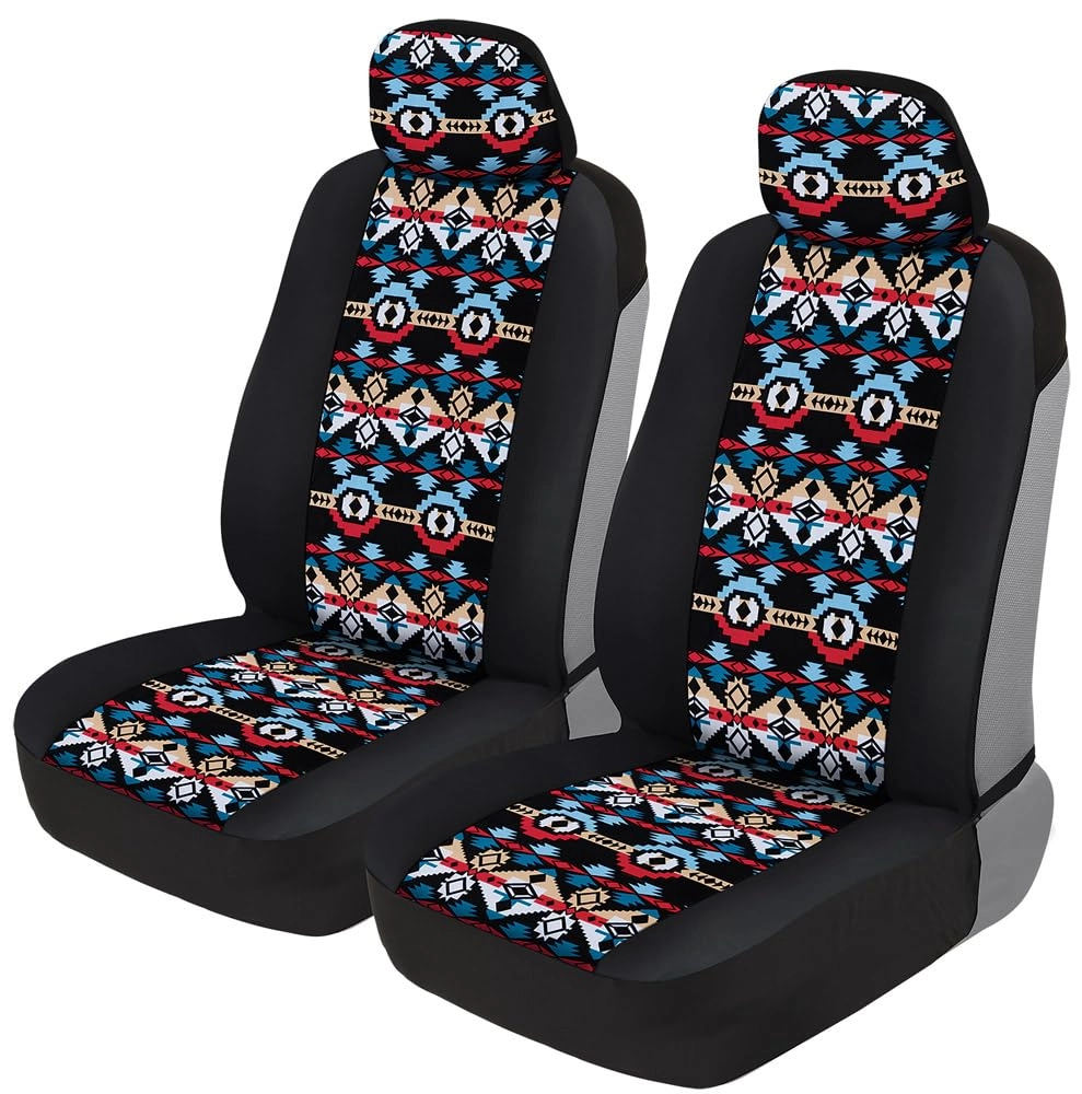 BDK Pink Flower Faux Leather Car Seat Covers