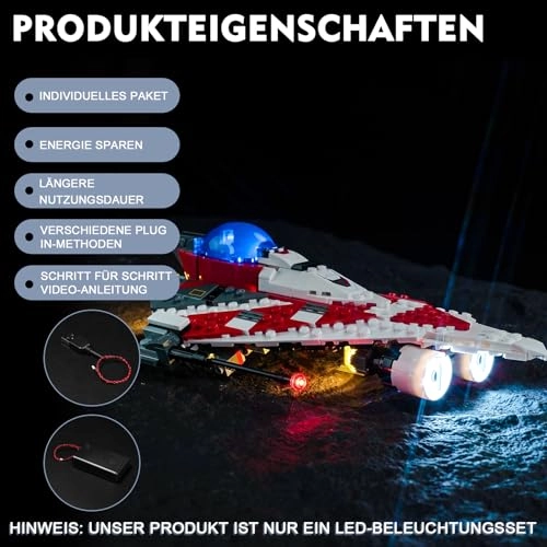 LED Light Set for LEGO Jedi Bob's Starfighter 75388 - Copper conductor 5 Volts