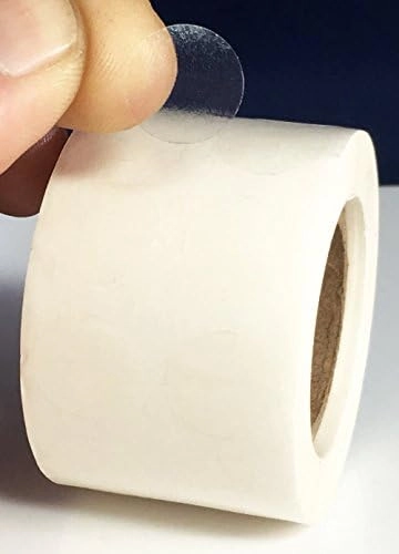 InStockLabels Clear Circle Labels - 1,000 13 mm 1/2 Inch