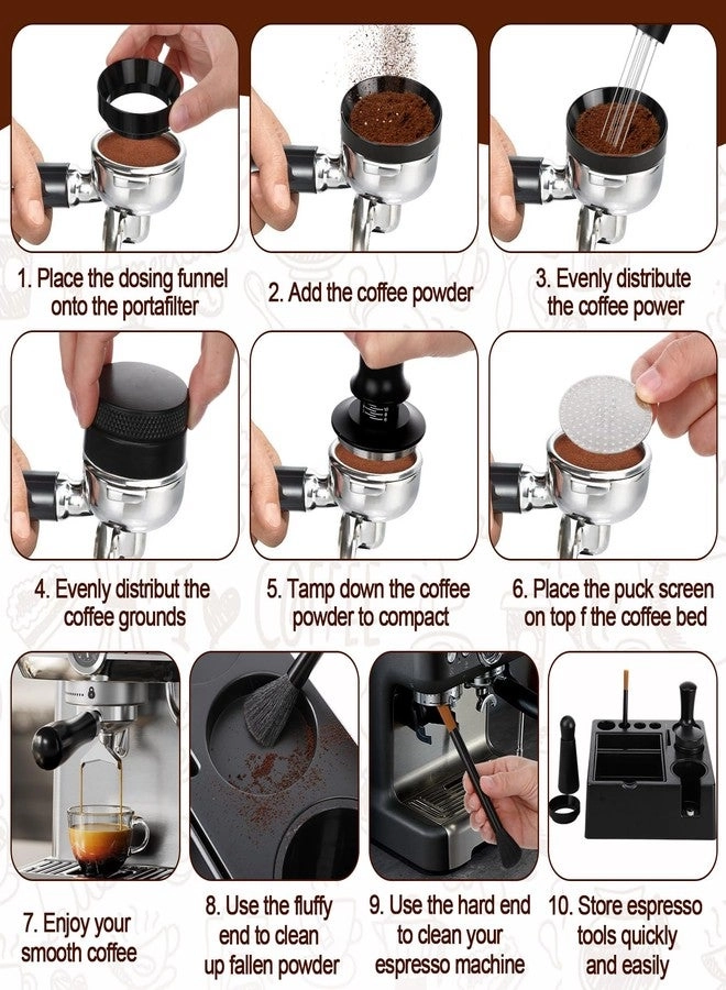 Espresso Tamping Station + Calibrated Tamper + WDT Tool + Dosing Funnel + Coffee Distributor + Tamper Leveler