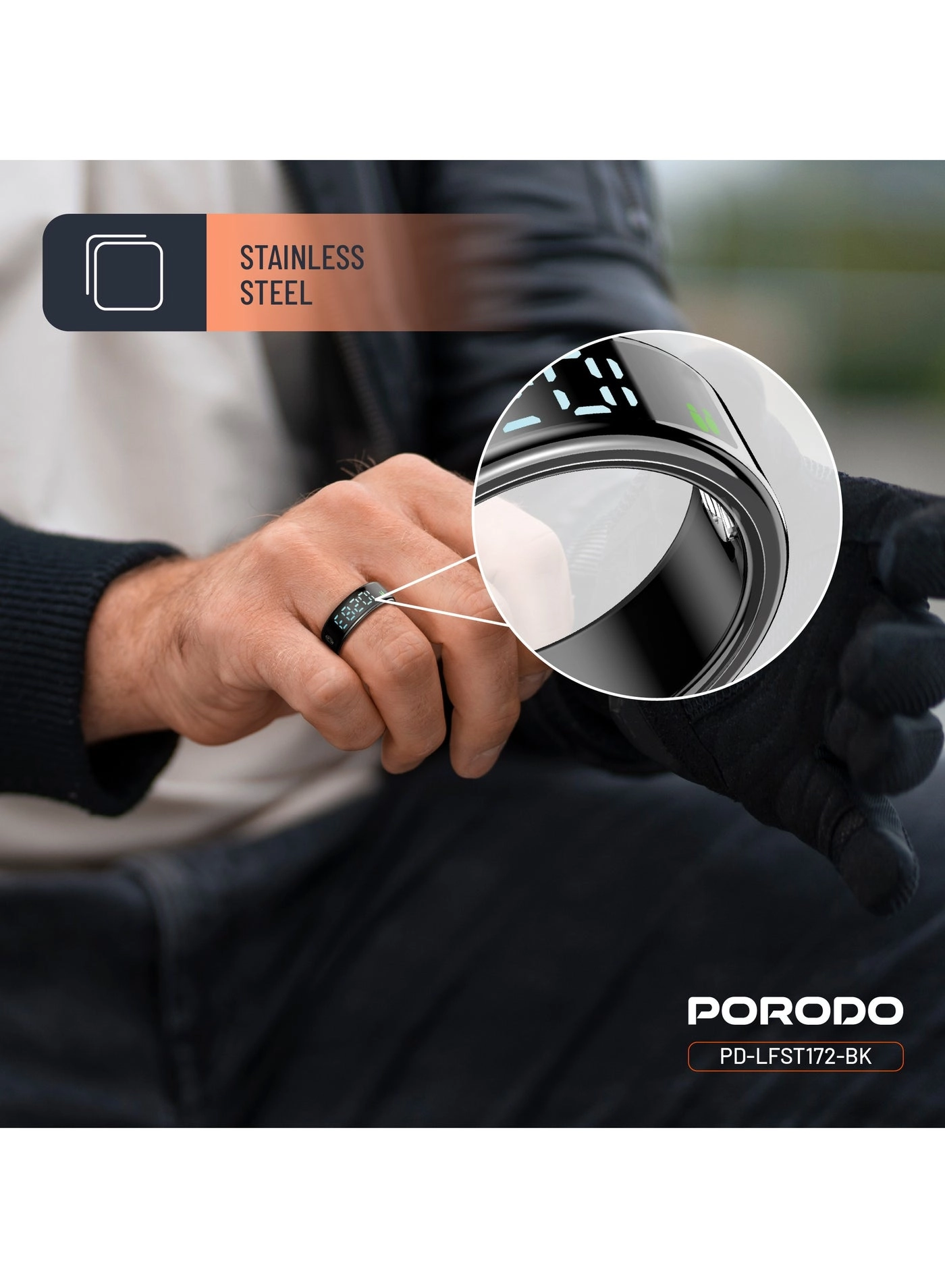 FitSync Smart Ring - Ring Size 7 (17.3mm) IP68 Water Resistant 16mAh