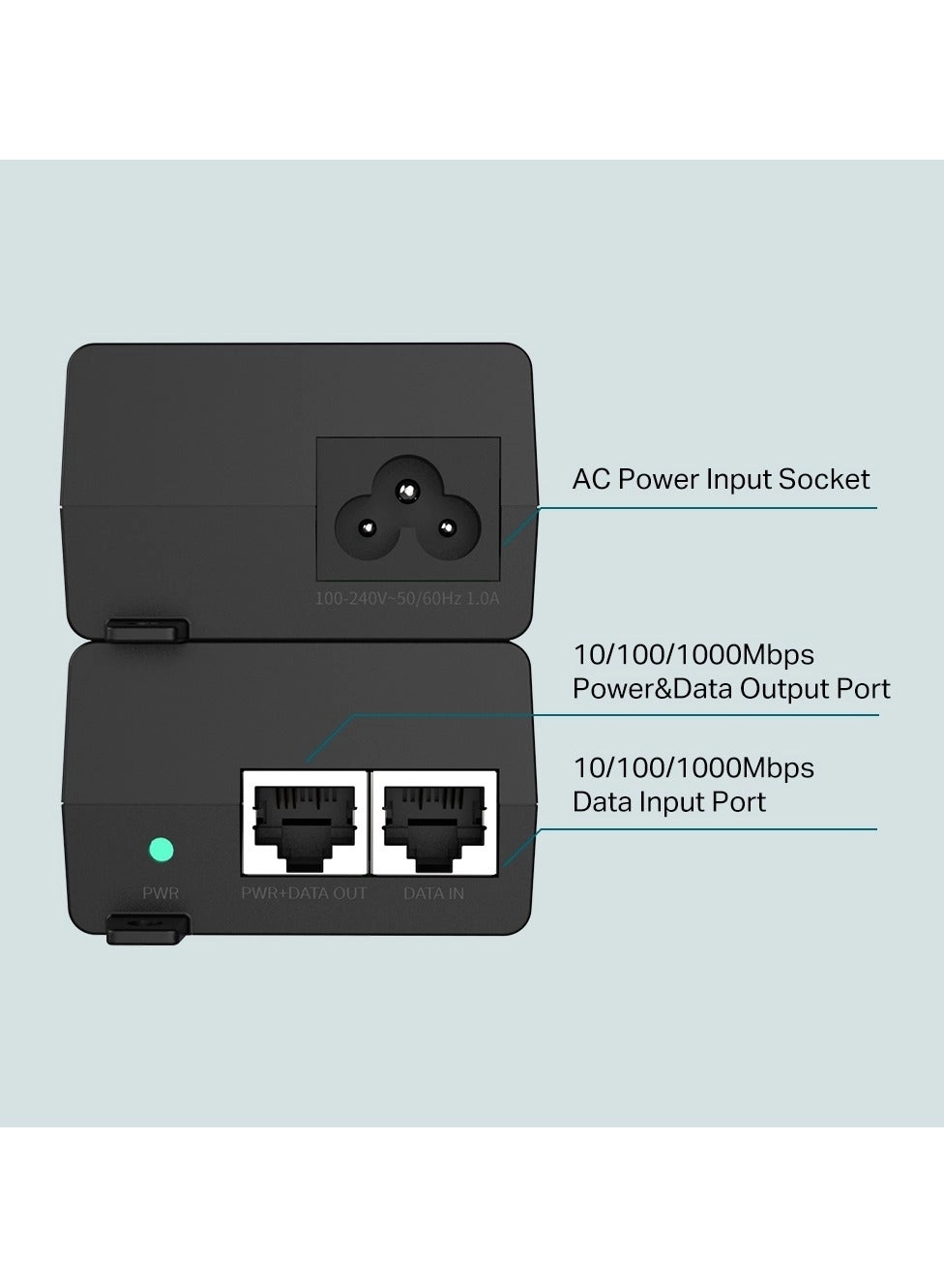 POE160S - 2 ports 30W IEEE 802.3af/at 100 Mbps