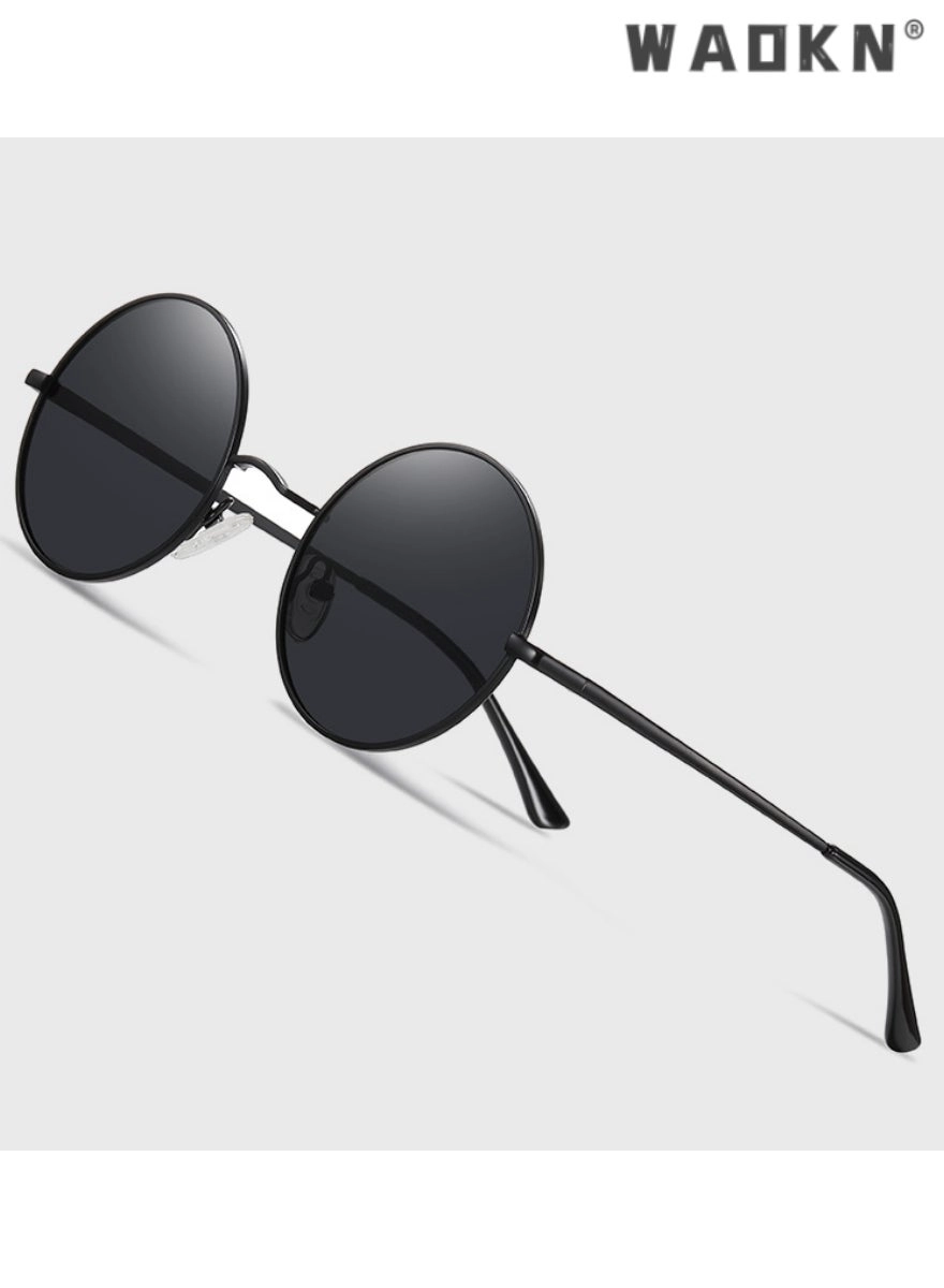 Round Polarized Sunglasses - 50 mm Grey