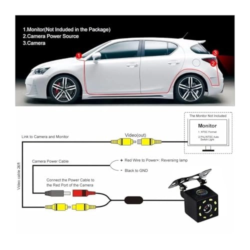 Rear View Parking Camera - Night Vision Wired 720*480 pixels