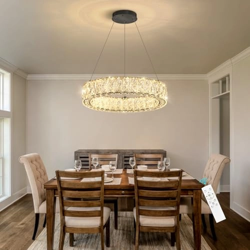 Crystal Ring Chandelier - Dimmable