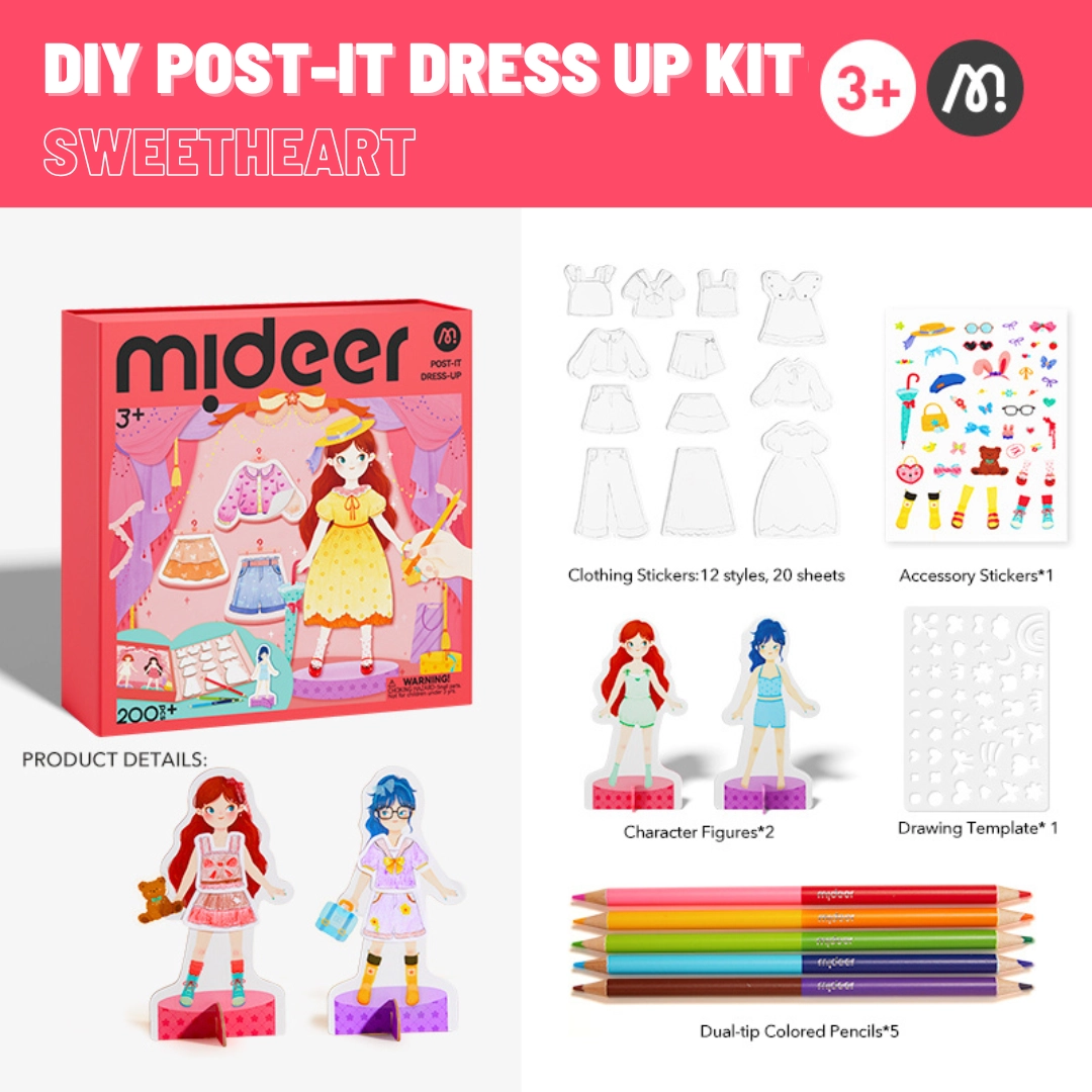DIY Post-It Dress Up Kit - 3+ years 31 pcs