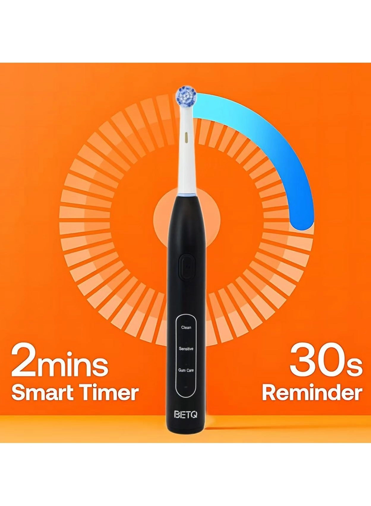 P1 - Portable Series Rotary Electric Toothbrush Dupont Brush Heads*4 Travel Case Use Time > 30 Days