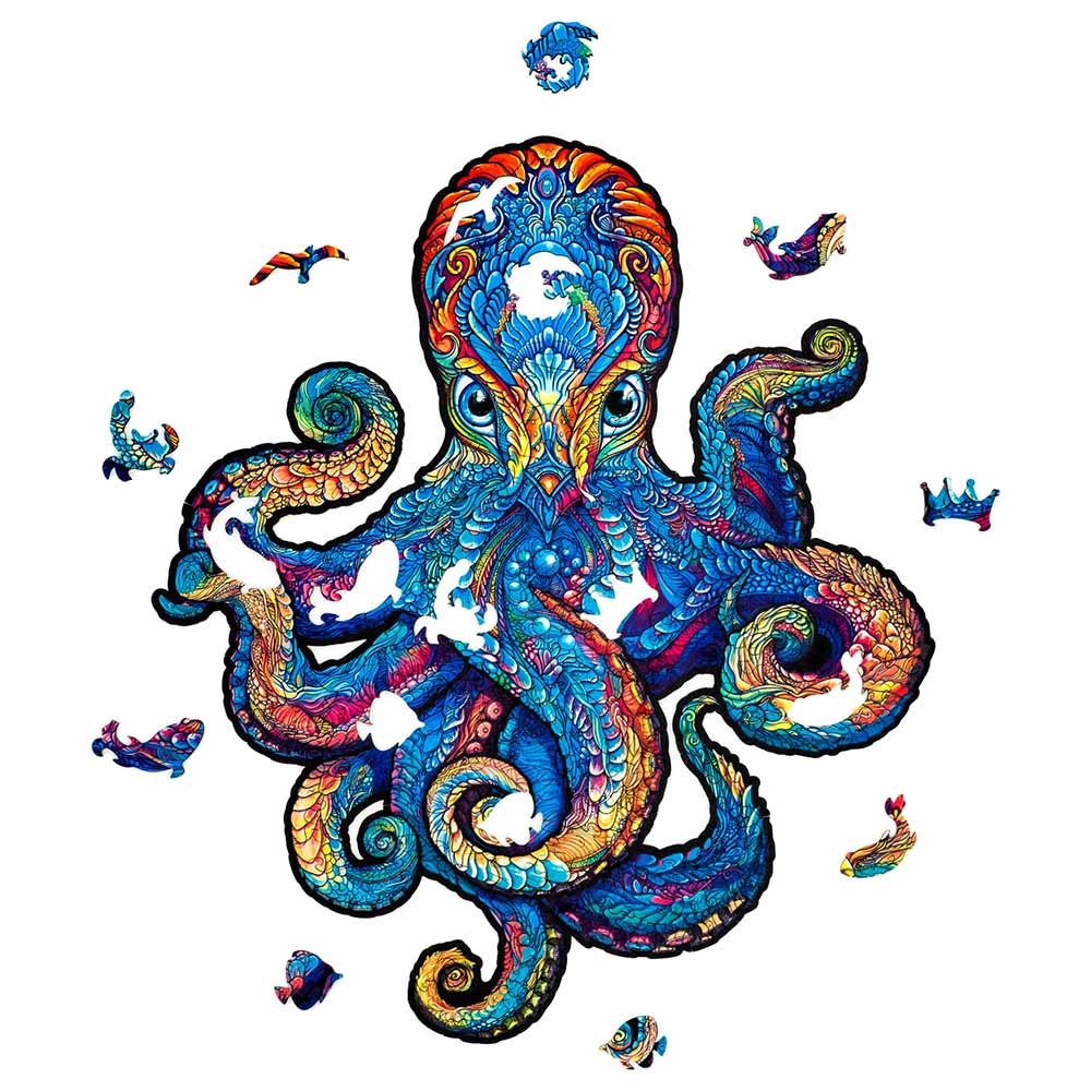 Magnetic Octopus Wooden Puzzle (4107390-OCTOPUS_M) - 200 pcs