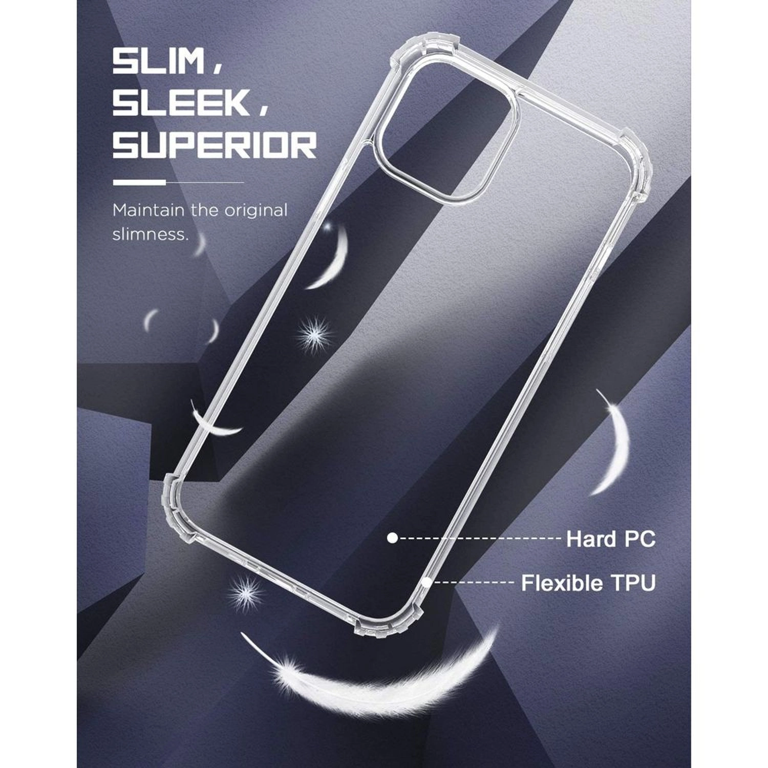 Clear Glass Screen Protector + TPU Back Protector for iPhone 12 Mini