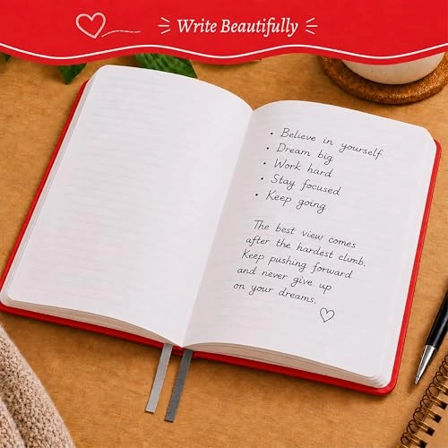 Hardbound Writing Journal 7.25-x-9.6 Inches Hardcover - Lined 192 Pages