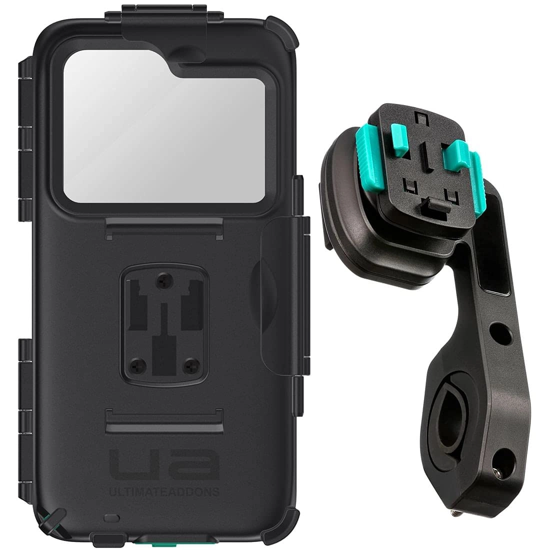 Ultimateaddons Dual Action Camera Motorcycle Mount - Handlebar + Case - iPhone 12 Pro Max Waterproof