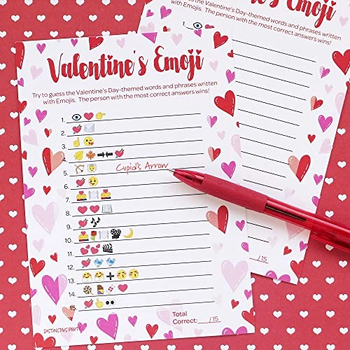 Valentine's Day Party Emoji Game - 25 Players