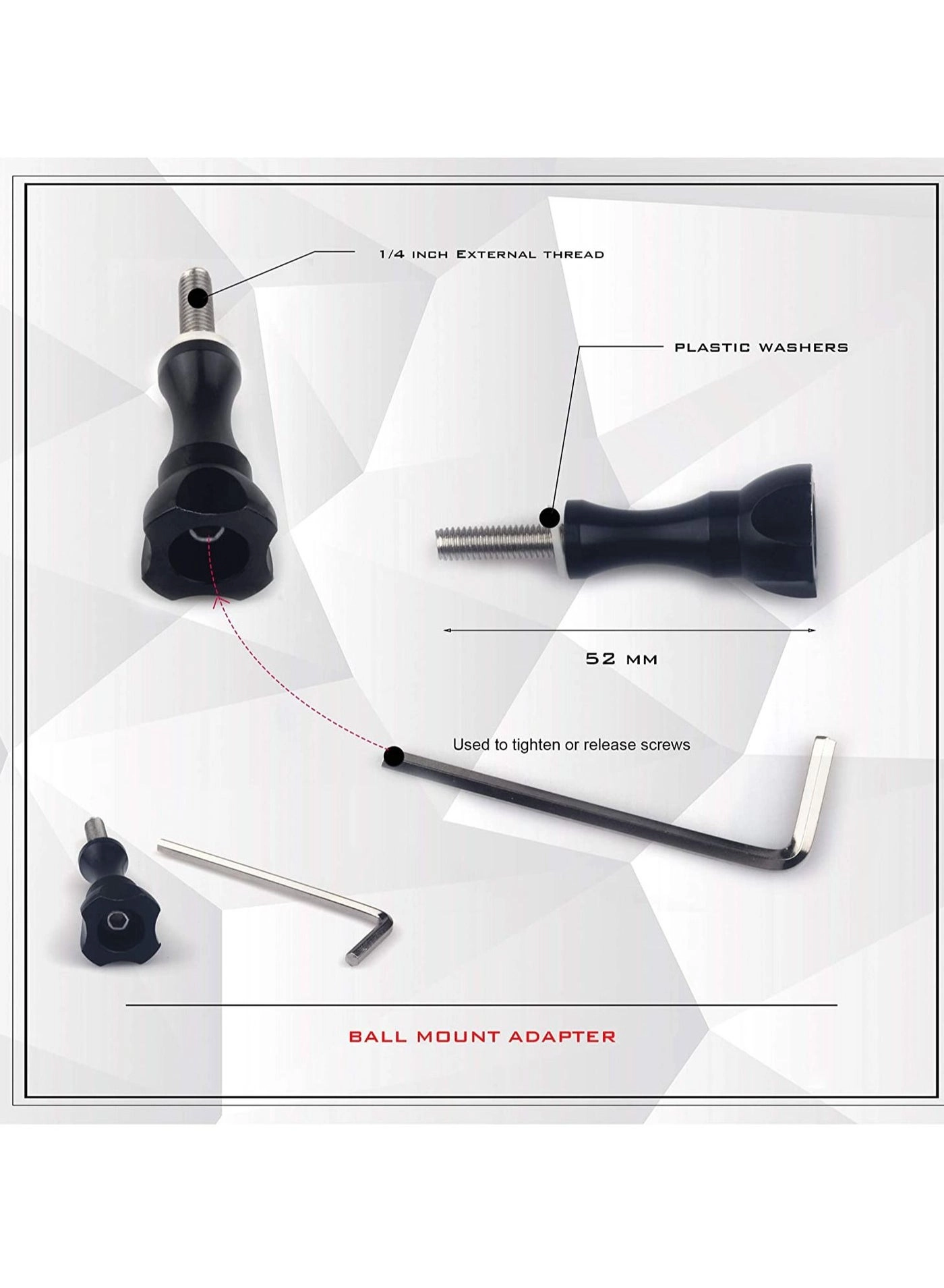 Ball Mount Adapter - Compatible with GoPro Hero Series RAM Mounts