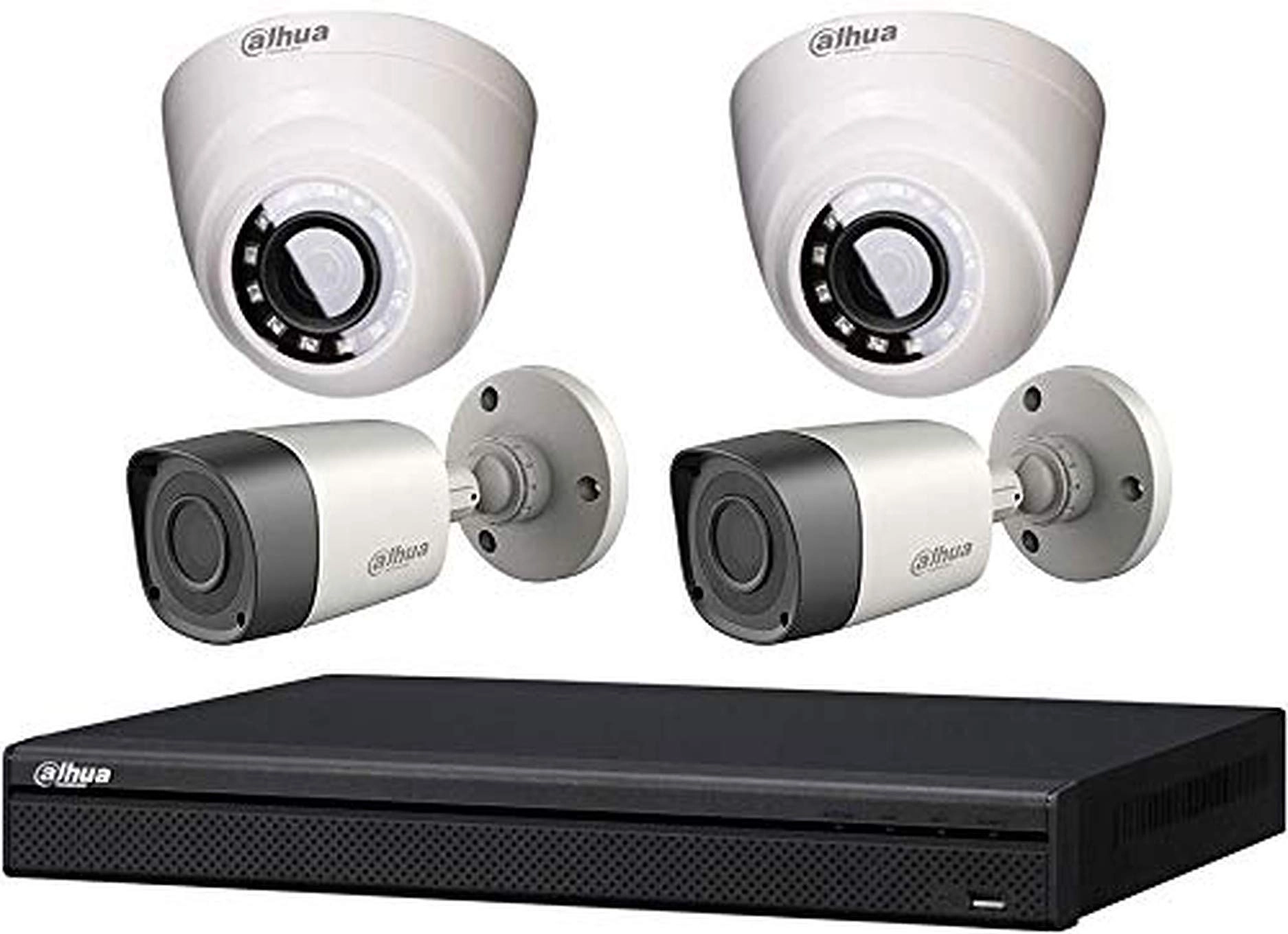 Camera + DVR + Hard Disk + Wire - 2 Bullet Cameras 2 Dome Cameras 4CH 2MP