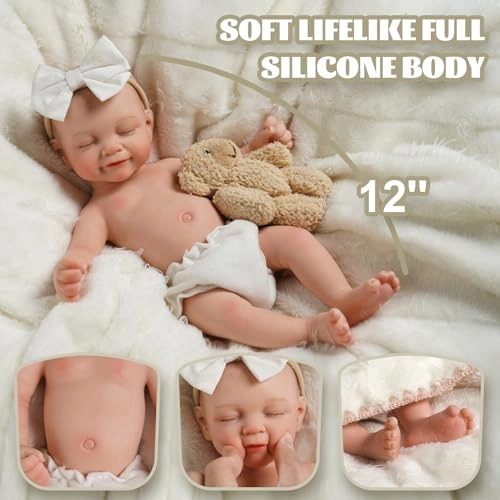 Reborn Baby Doll - 12 Inch Silicone Weighted Ages 3+