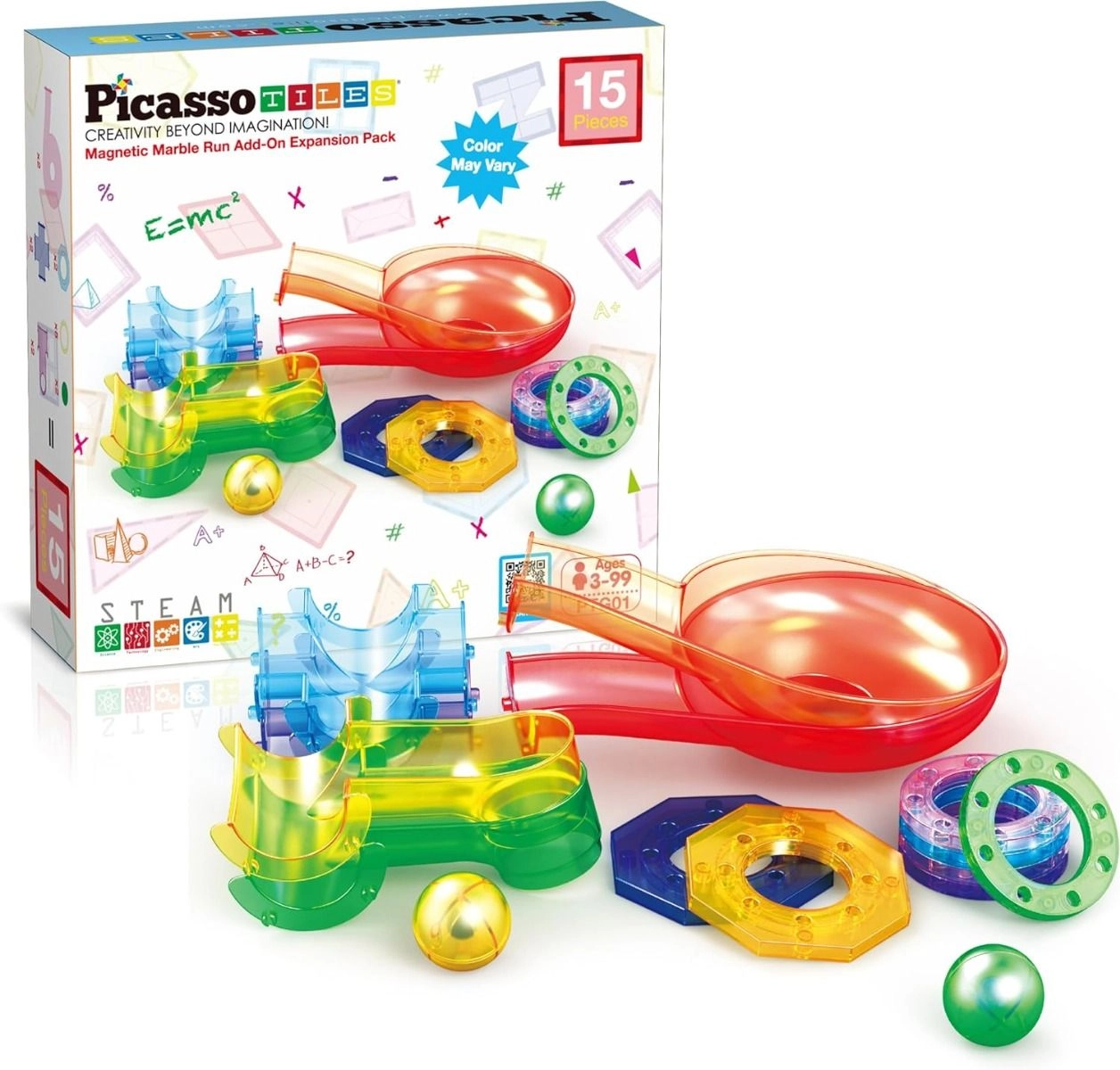 Picasso Magnetic Marble Run Expansion Pack - 15 pcs