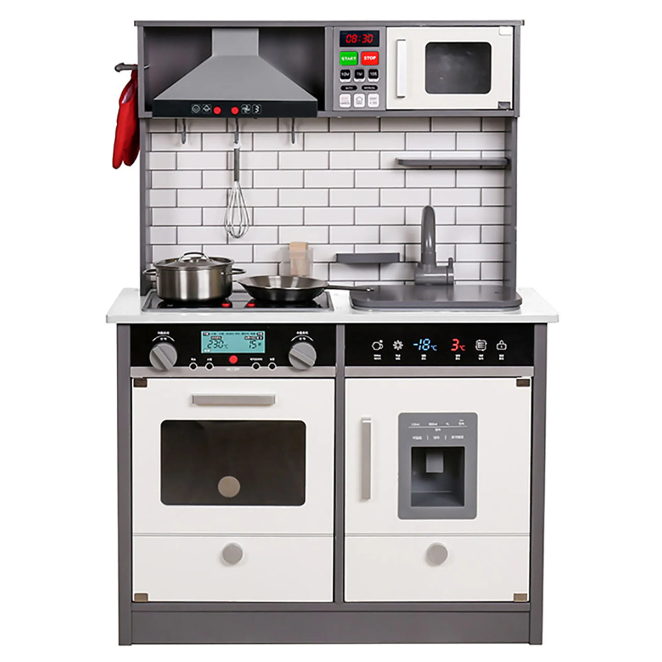 Little Angel Wooden Kids Kitchen Playset (GF-W10C493-GREY)