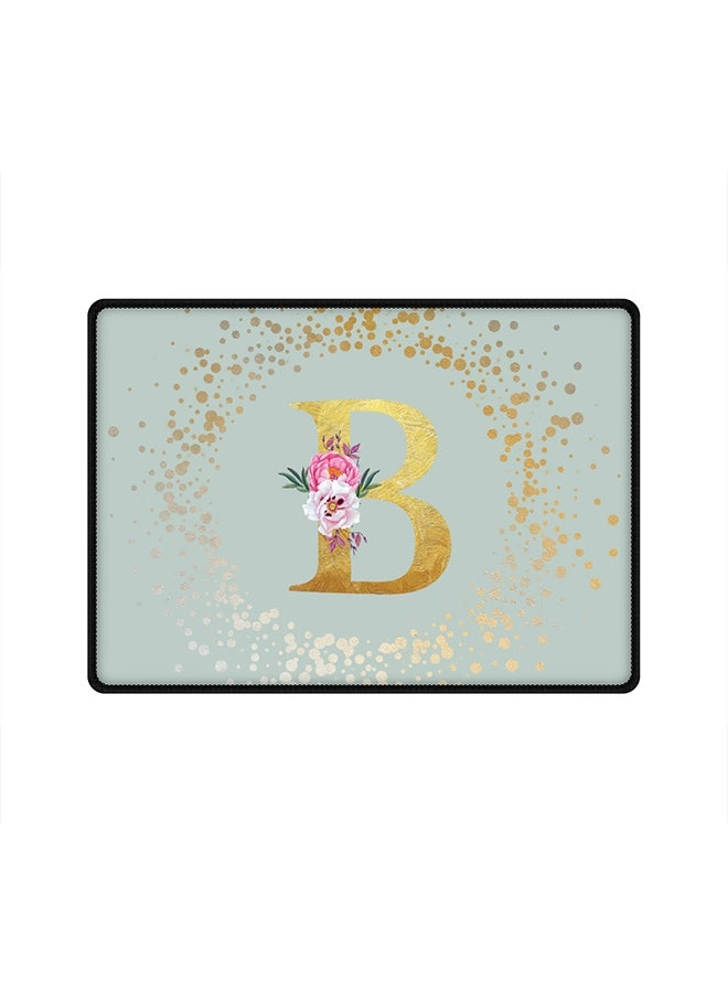 Stylizedd Custom Monogram Initial Letter Floral Pattern B Cloth Gaming Mouse Pad - 35x25 cm