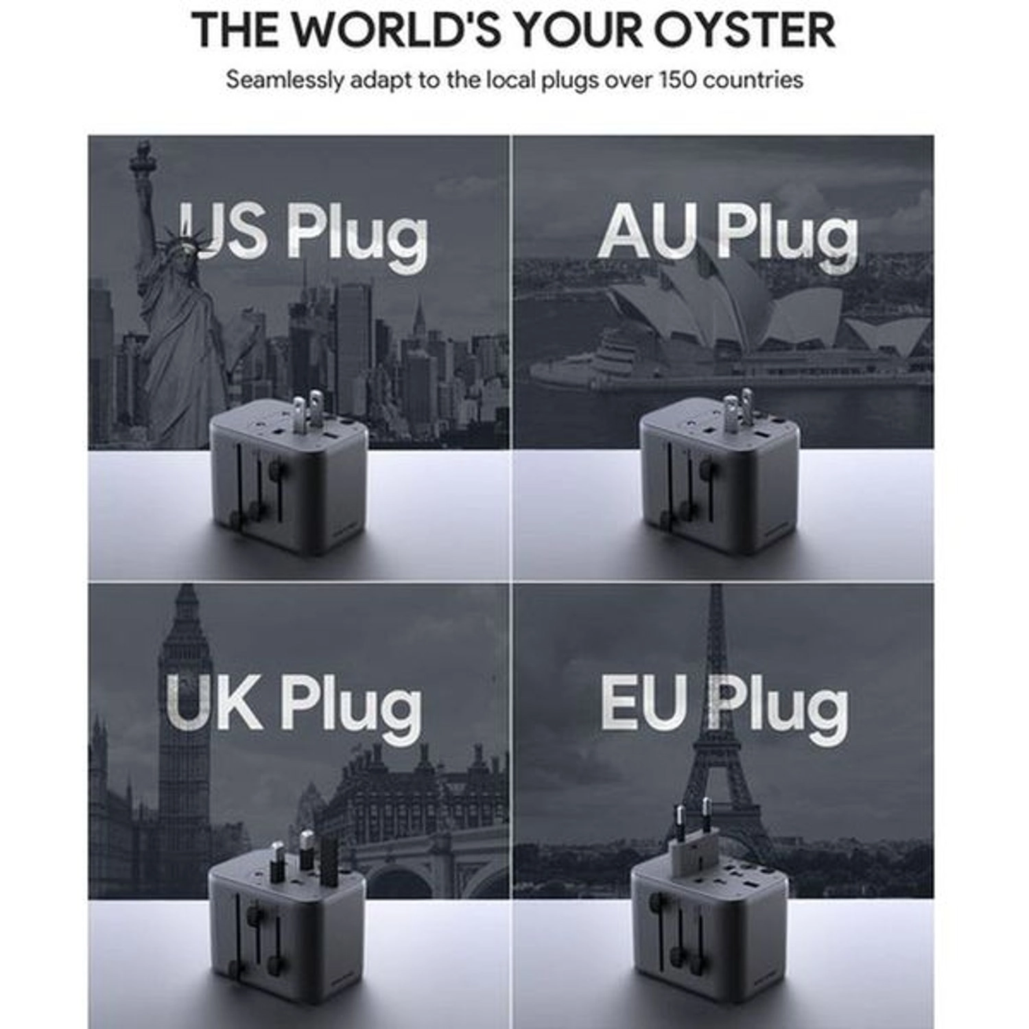 Universal Travel Adapter - US AU EU UK 35W