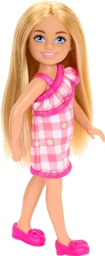 Chelsea Small Doll - 6-inch Blonde Hair Blue Eyes Pink Checked Dress