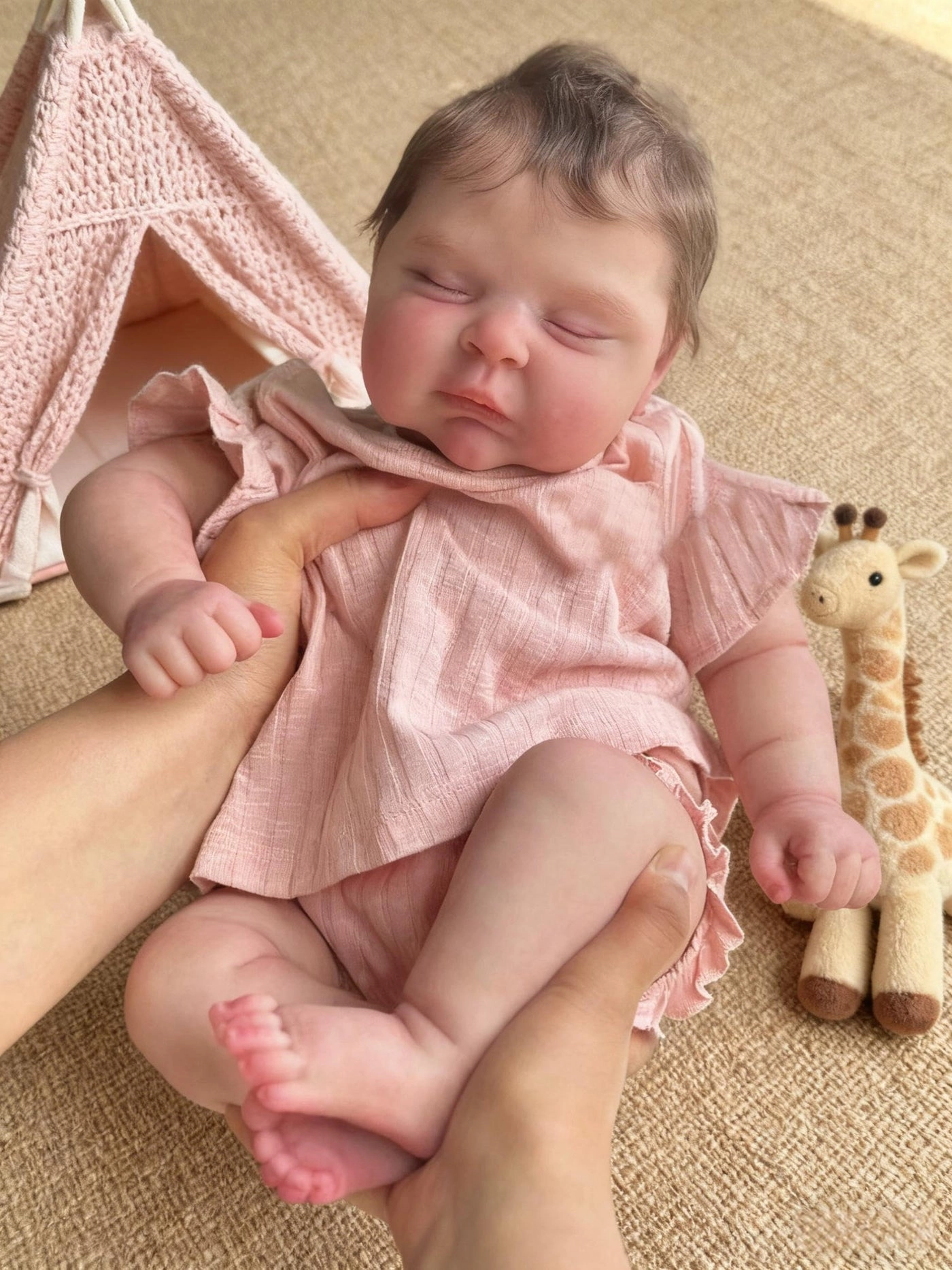 Peaches Reborn Baby Doll - 20 Inch Soft Cloth Body Sleeping Ages 3+