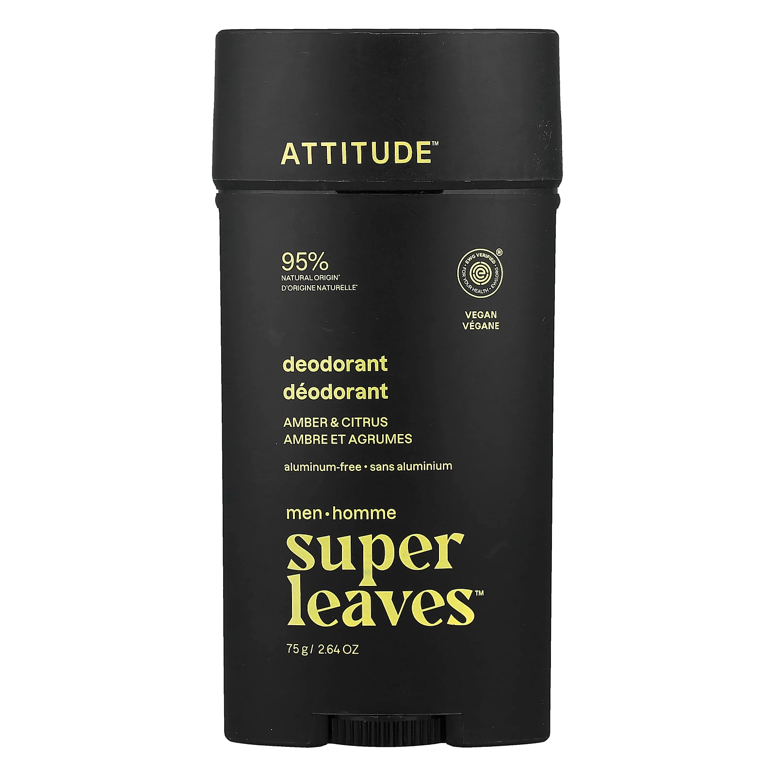 ATTITUDE Super Leaves Aluminum-Free Deodorant - Amber & Citrus 75 g