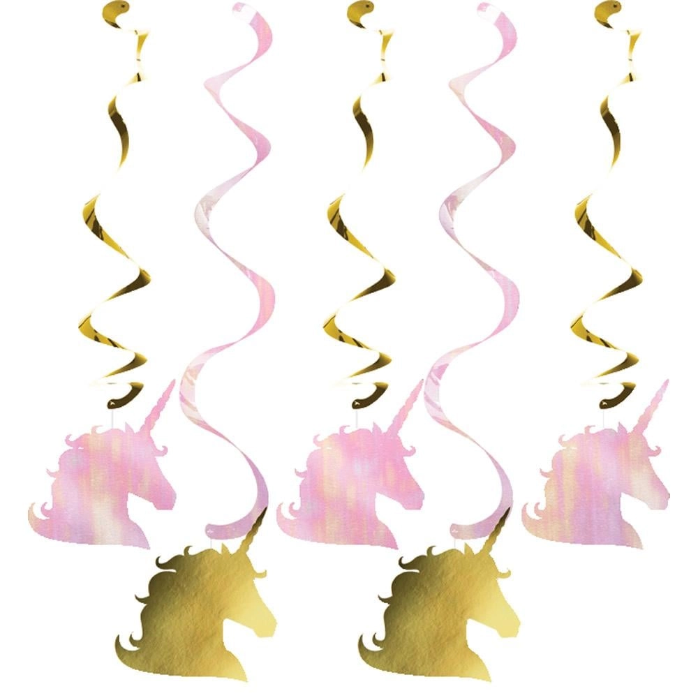 CREATIVE CONVERTING Unicorn Sparkle Dizzy Danglers - 5pcs