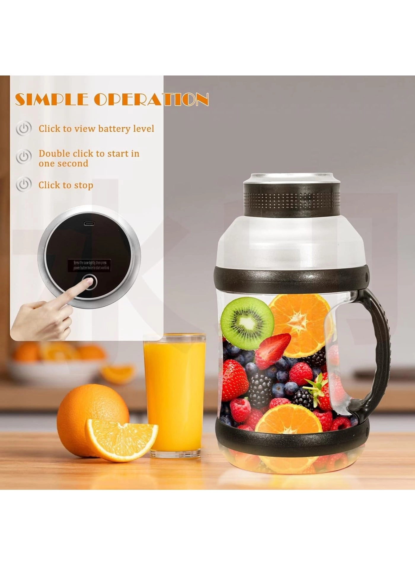 Portable Blender - 6 Blades USB Rechargeable