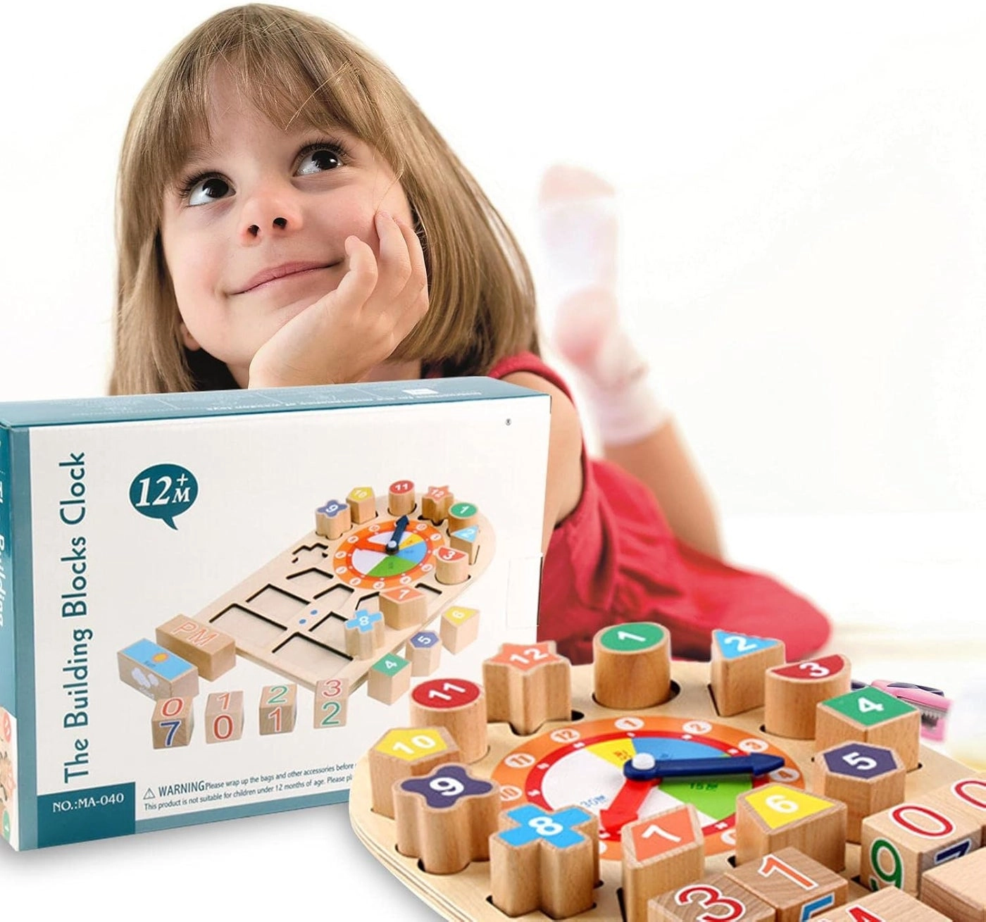 Time Clock Toy - Wooden 8.46x11.81in