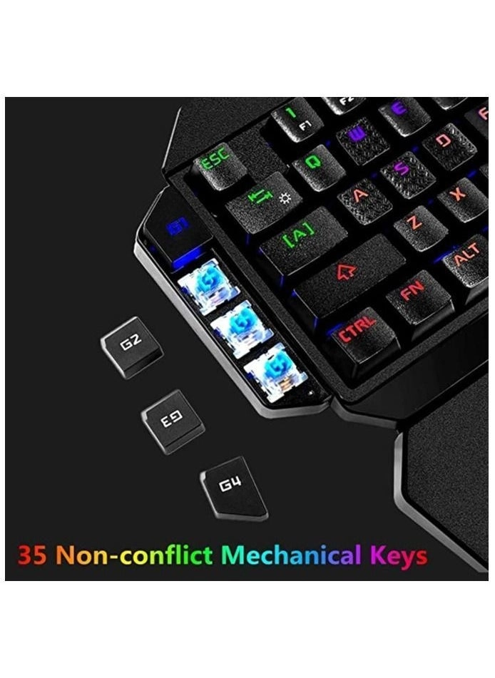One-Handed RGB Mechanical Keyboard - Wired