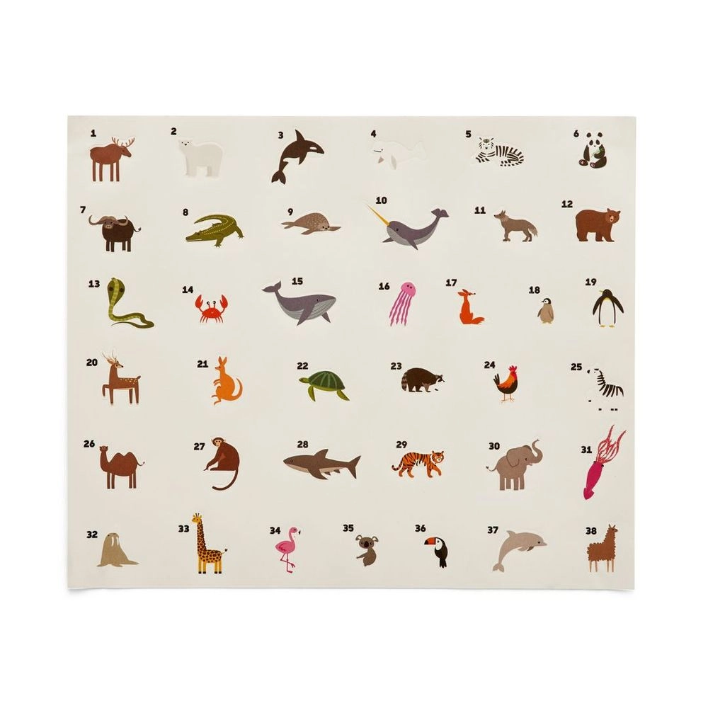 Animal World Map Sticker Book
