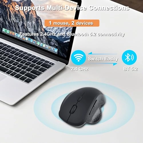 Vertical Ergonomic Mouse - Bluetooth & Wireless Dual Modes