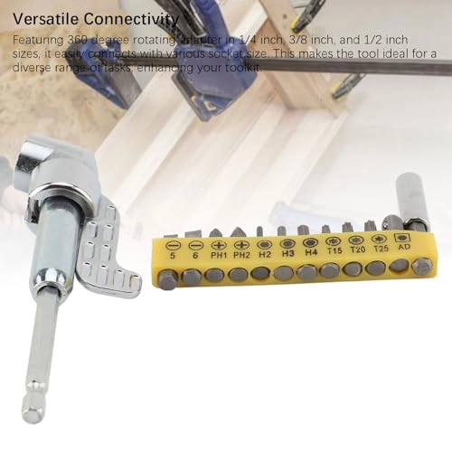 105 Degree Right Angle Drill Adapter - Zinc Alloy 12 Bits