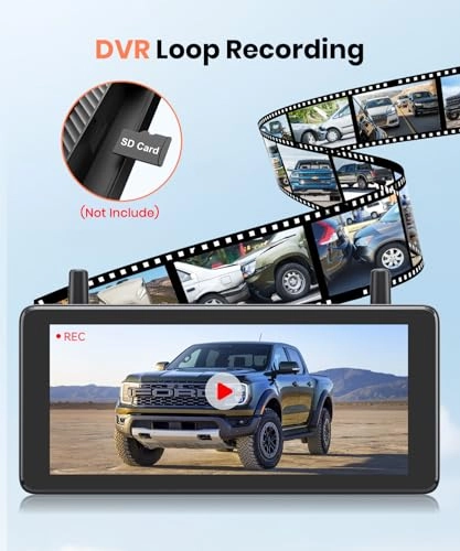 Dual Camera Car Reversing Camera System - Night Vision Wireless 1080p