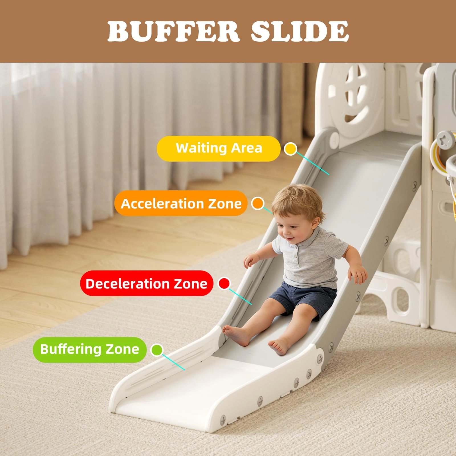 8 in 1 Toddler Slide Set - Blue Gley 60.2"L x 73.2"W x 43.7"H