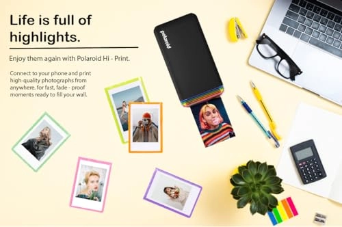 Hi-Print - 2nd Generation 2x3 Pocket Photo Dye-Sub Printer + Hi-Print 2x3 Paper - 20 Photos + Hanging Photo Frames