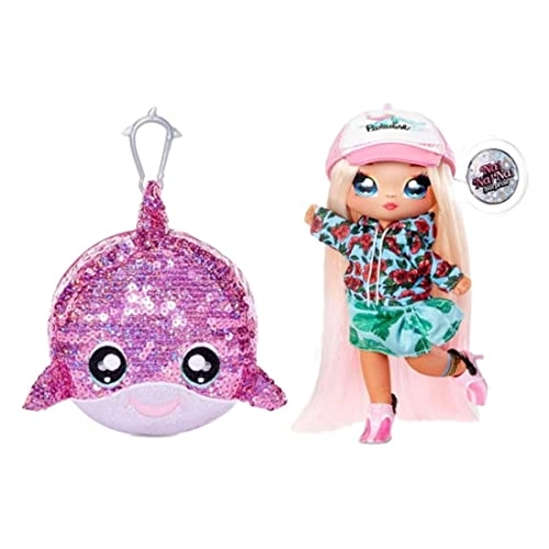 572350EUCGR - 2-in-1 Pom Glitter Bag 20cm Fashion Doll with Outfit and Shoes